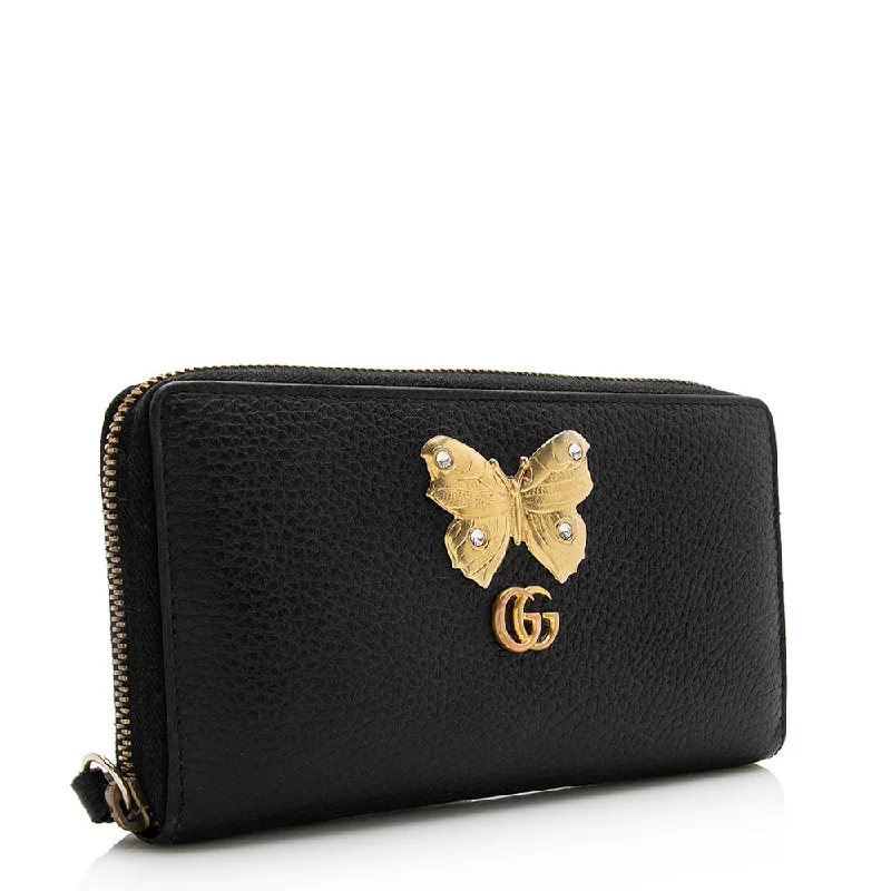 Gucci backpacks for women with a padded laptop compartmentGucci Calfskin Butterfly Farfalla Zip Around Wallet (21069)