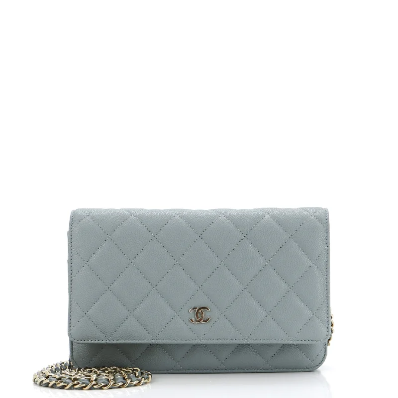 Wallet on Chain Quilted Caviar