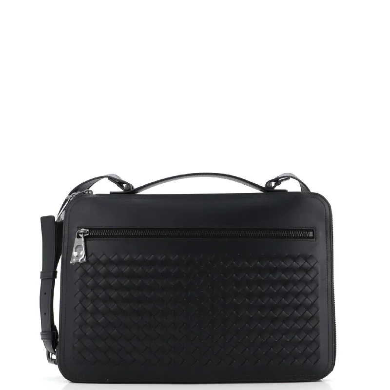 Slim Zip Around Briefcase Intrecciato Nappa