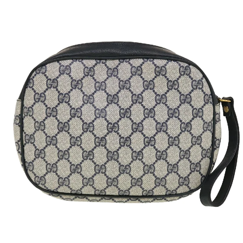 Gucci backpacks for women with a hidden back pocketGUCCI GG Canvas Sherry Line Clutch Bag Gray Red Navy 89.01.034  rd5207