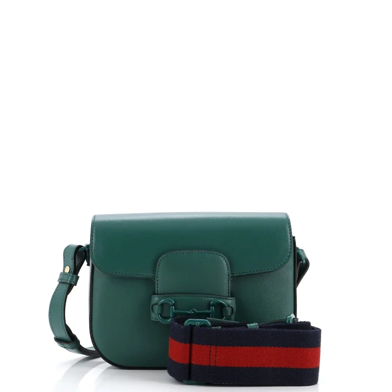 Women Gucci bags with a front - flap pocket for quick - access itemsGucci Horsebit Shoulder Bag Leather Mini