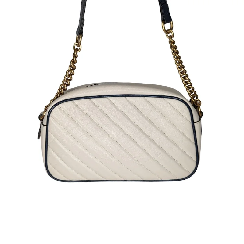 Ladies Gucci shoulder bags with a magnetic - closure flapGucci Matelassé Small GG Marmont Torchon Shoulder Bag