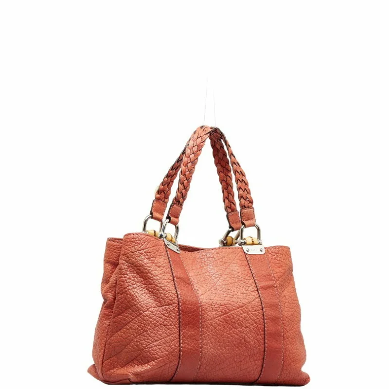 Women Gucci Sylvie bags with a leather - wrapped handleGUCCI bamboo handle handbag tote bag 232947 orange leather ladies