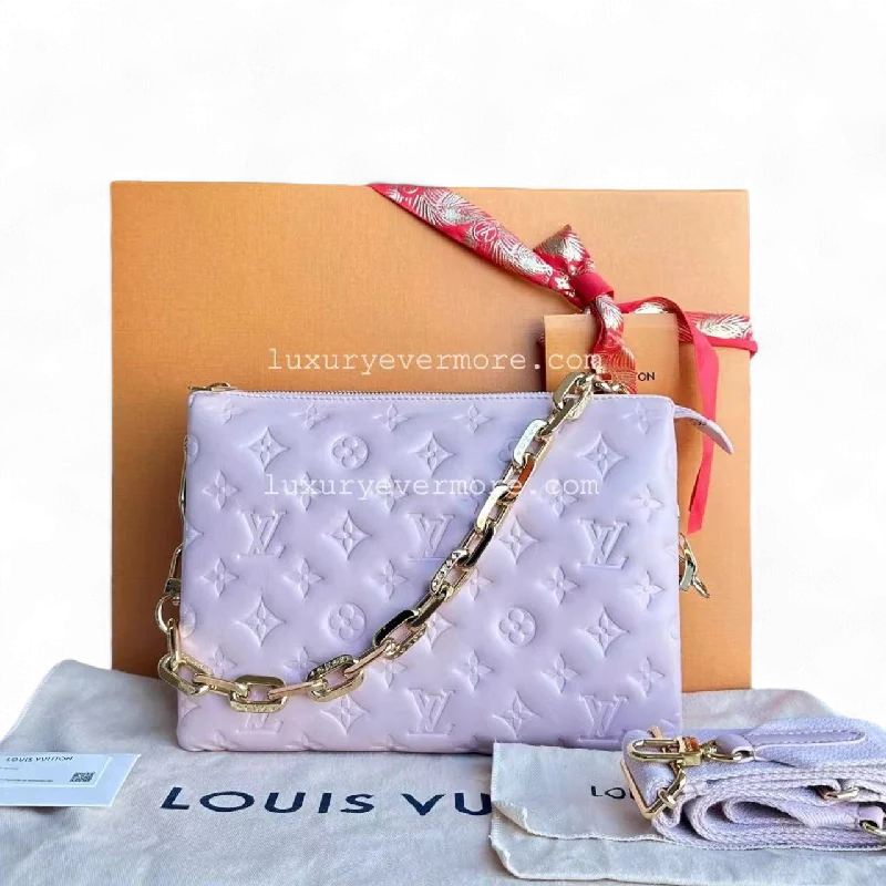 Louis Vuitton Coussin PM Puffy Lambskin Light Purple Golden Hardware