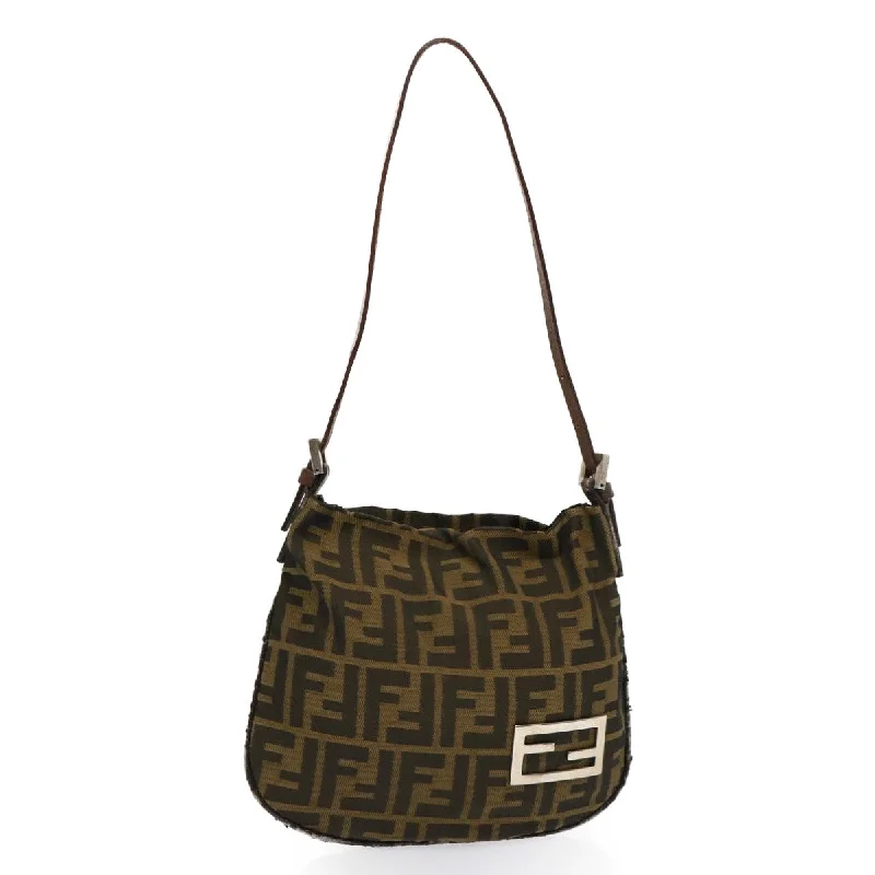 Ladies Fendi Peekaboo bags with a back - pocket organizer for better organizationFENDI Zucca Canvas Accessory Pouch Brown Black  69962