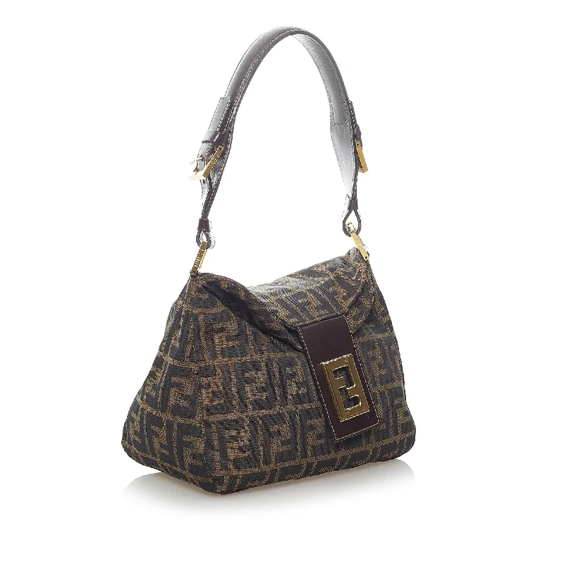 Ladies Fendi Peekaboo bags with a textured leather surface for a more tactile and luxurious feelFendi Zucca Canvas Shoulder Bag (SHG-33334)