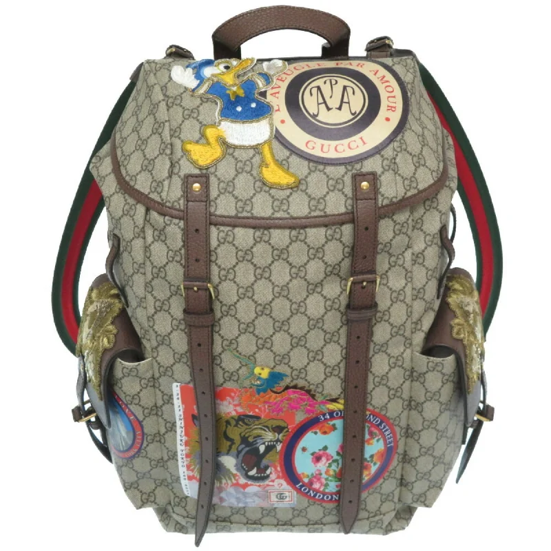 Women Gucci bags with a front - flap pocket for quick - access itemsGucci Disney Collaboration Neo Vintage GG Supreme 460029 Rucksack Daypack Donald Duck Bag