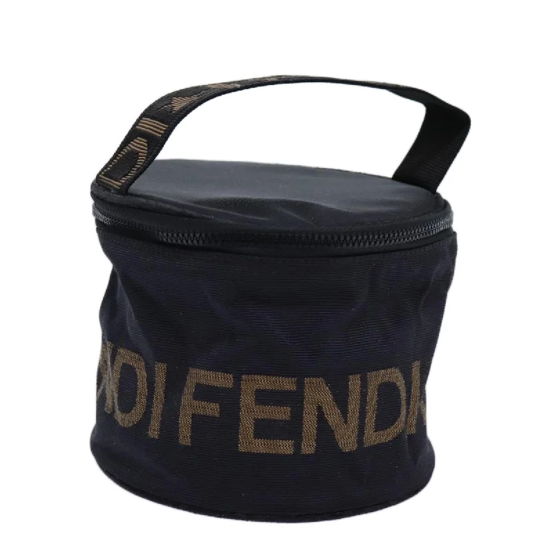 Fendi Peekaboo bags with a classic two - compartment design for organized storageFENDI Vanity Pouch Nylon Black Brown  bs13785