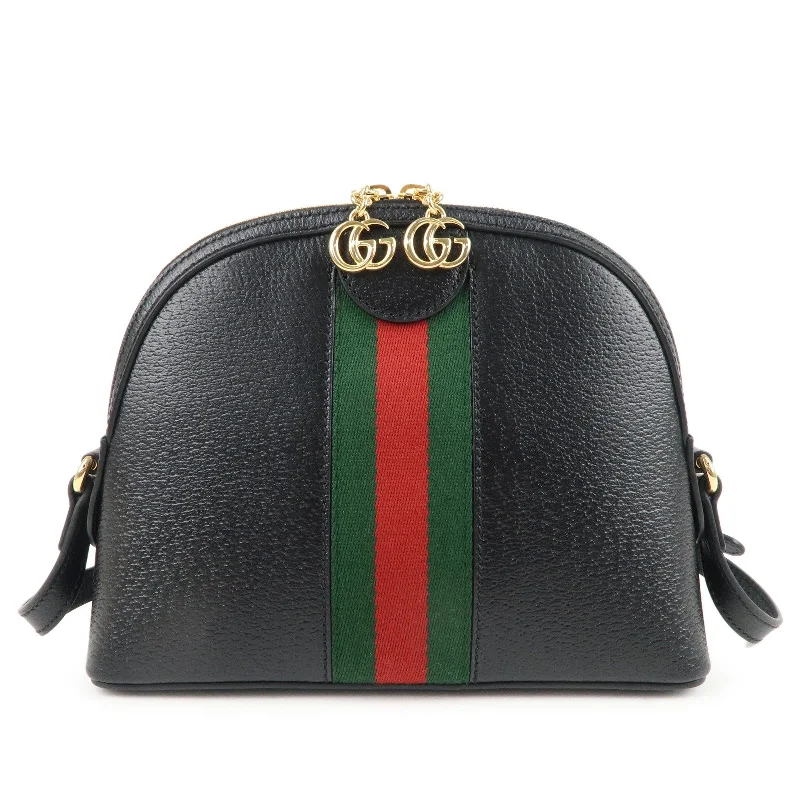 Gucci tote bags for women with a double - handle designGUCCI Ophidia Leather Cross Body Shoulder Bag Black 719881