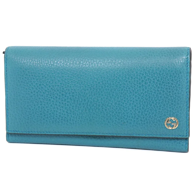 Ladies Gucci handbags with a detachable coin purse insideGucci Interlocking Gg Blue Green Leather