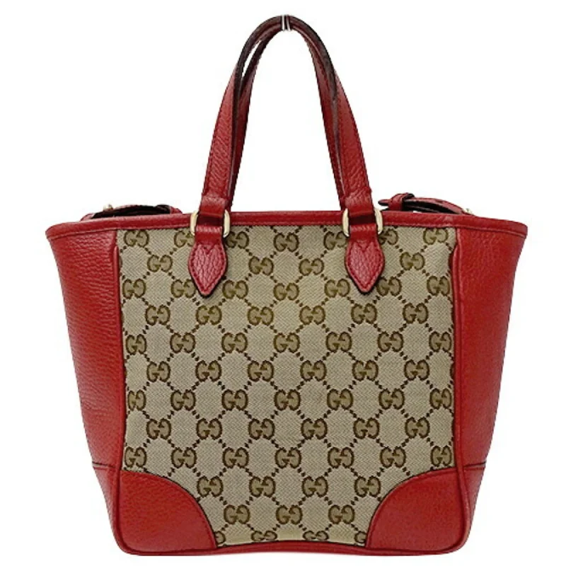 Ladies Gucci shoulder bags with a magnetic - closure flapGUCCI bag ladies handbag shoulder 2way GG canvas brown red 449241