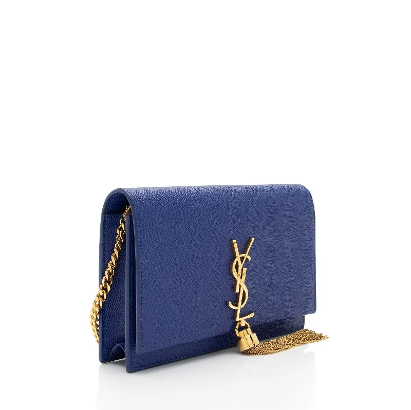 Saint Laurent Grain de Poudre Monogram Kate Tassel Chain Wallet VTLtMN