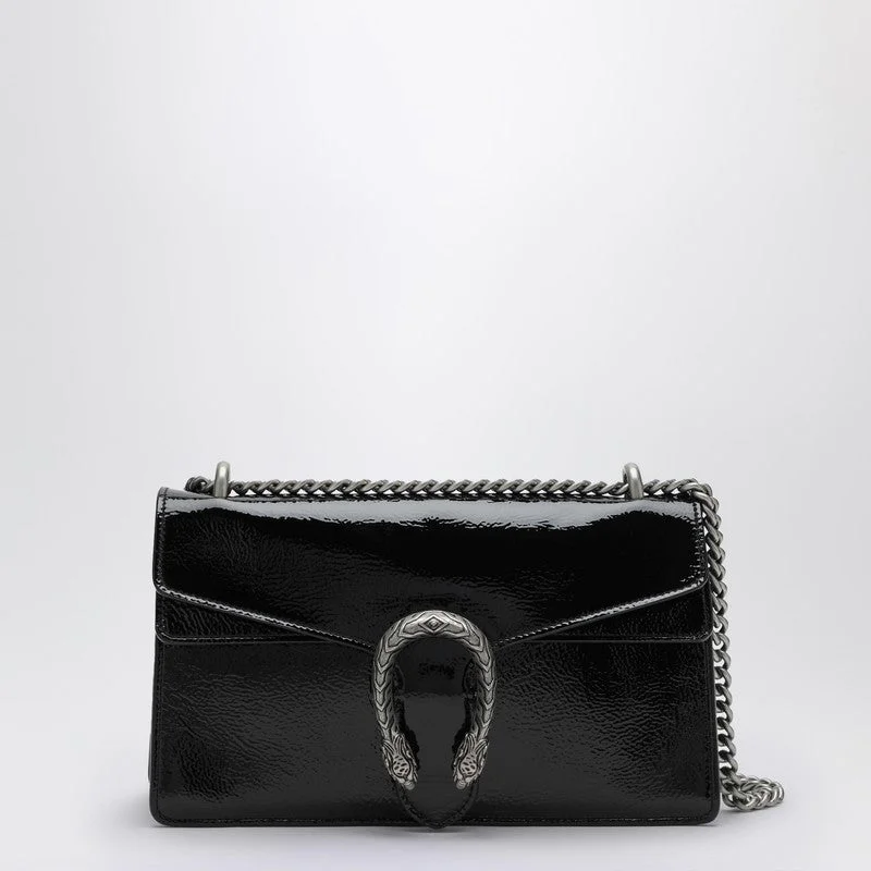 Women Gucci bags with a front - zip pocket for small itemsGucci Dionysus Small Black Shoulder Bag Women