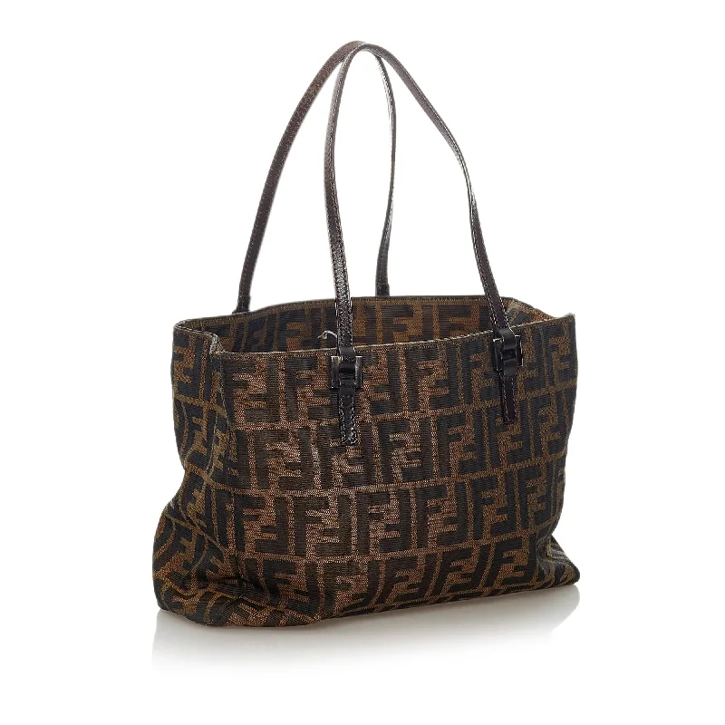 Ladies Fendi Peekaboo bags with a hand - carved leather detail for a unique and artisanal touchFendi Zucca Canvas Tote Bag (SHG-28812)