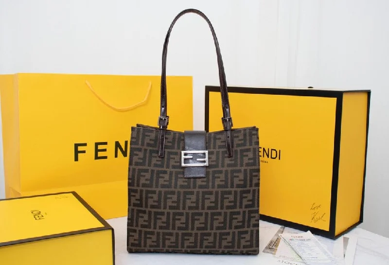 Fendi tote bags with a printed Fendi logo on the front for high brand visibilityLuxury  Bags Fendi 027