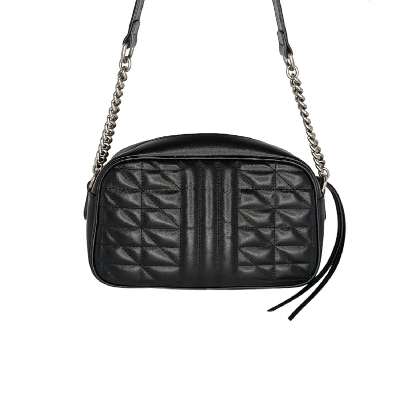 Ladies Gucci shoulder bags with a magnetic - closure flapGucci Black Small Aria Marmont Crossbody Matelasse Camera Bag