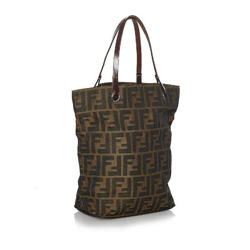 Ladies Fendi shoulder bags with a hidden magnetic pocket for discreet storageFendi Zucca Canvas Tote Bag (SHG-28308)