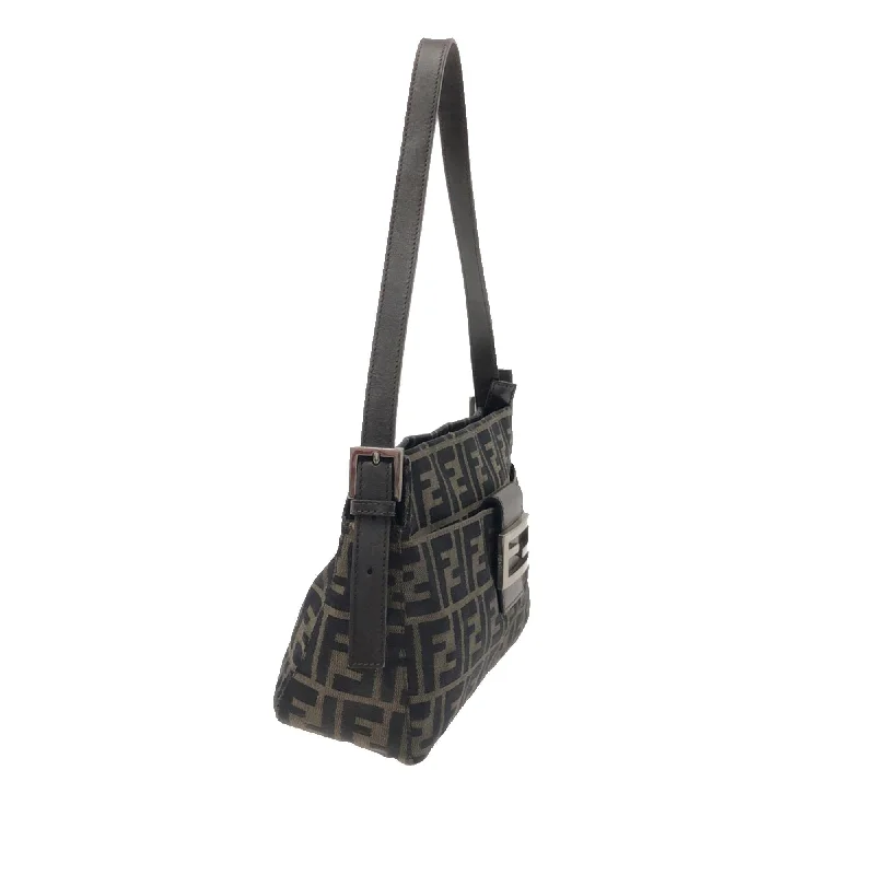 Ladies Fendi Peekaboo bags with a back - pocket organizer for better organizationFendi Zucca Canvas Shoulder Bag (SHG-foDLjp)