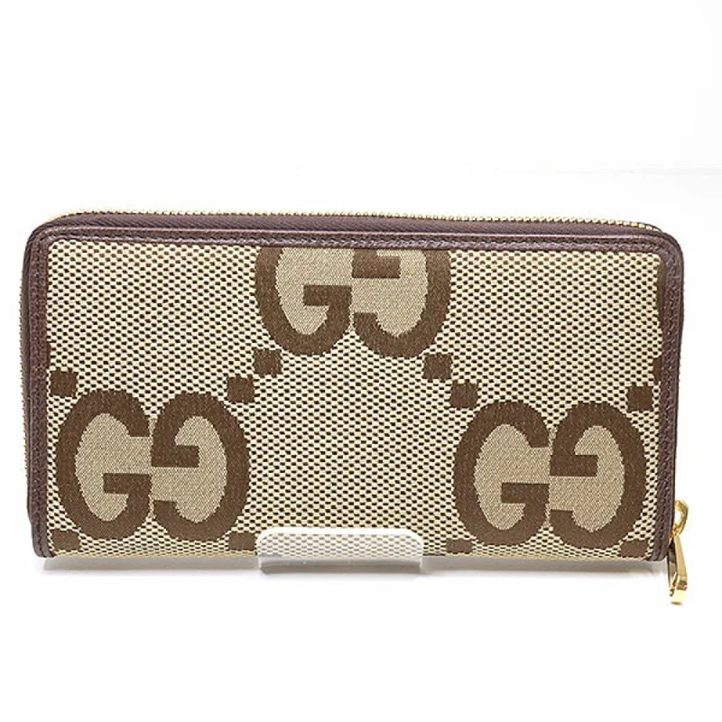 Women Gucci bags with a front - zip pocket for small itemsGUCCI Jumbo GG Zip Around 699316 Camel & Ebony/Brown Long Wallet