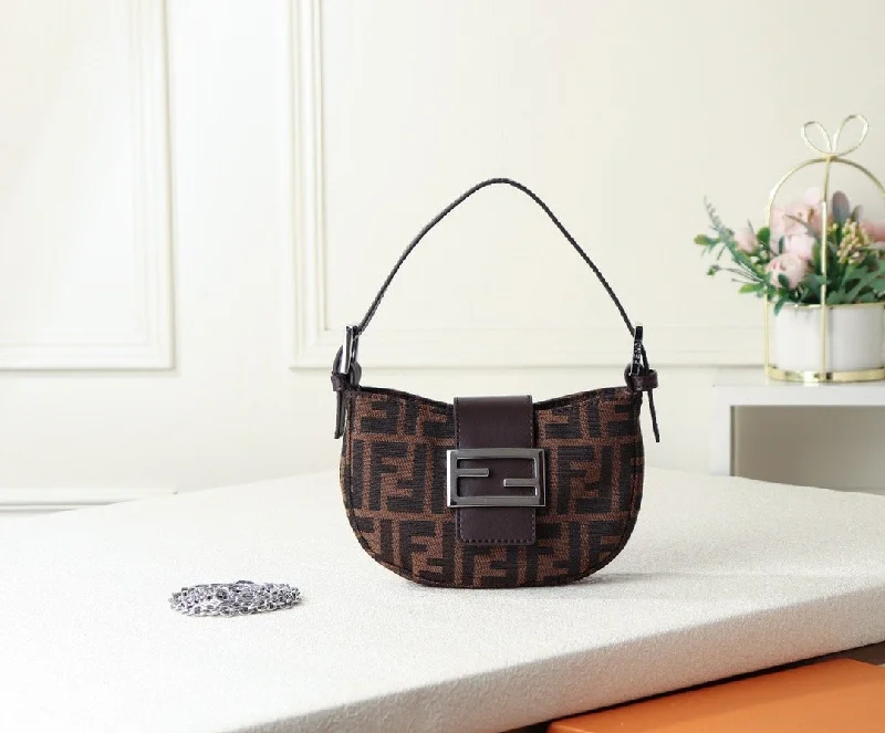 Ladies Fendi shoulder bags with a detachable scarf strap for a stylish and versatile optionLuxury  Bags Fendi 099