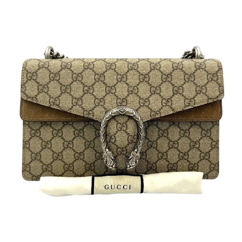 Gucci tote bags for women with a water - resistant coatingGucci Dionysus Small Beige GG Supreme Canvas