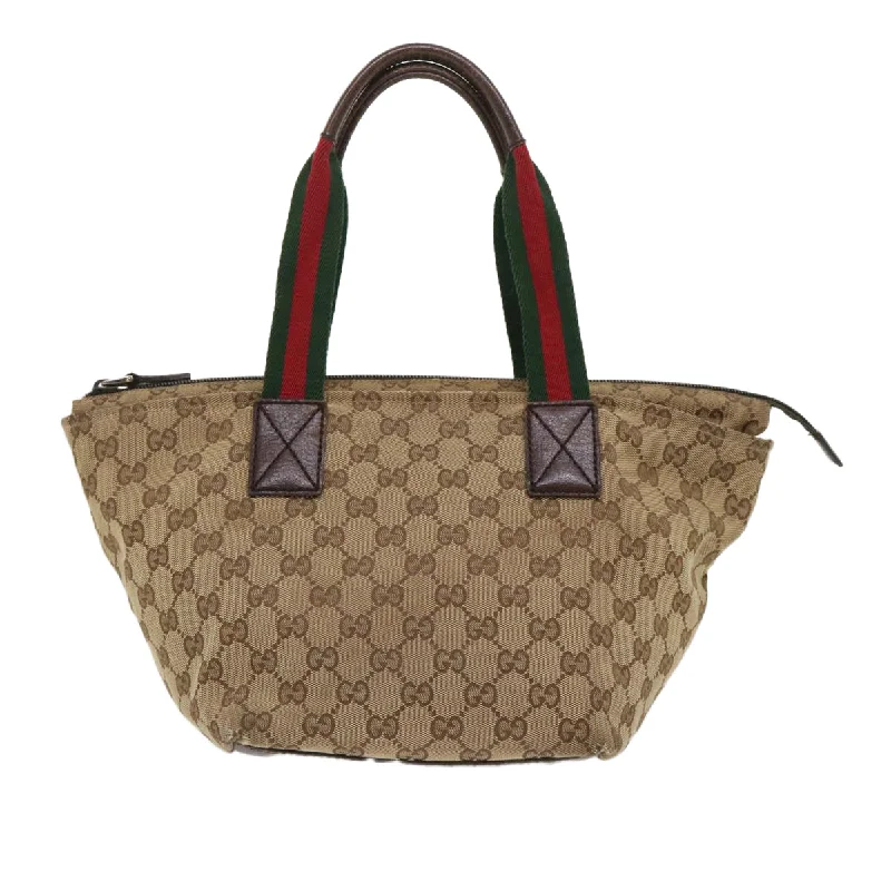 Gucci backpacks for women with a multi - pocket designGUCCI GG Canvas Web Sherry Line Tote Bag Beige Red Green 131228  ac2026