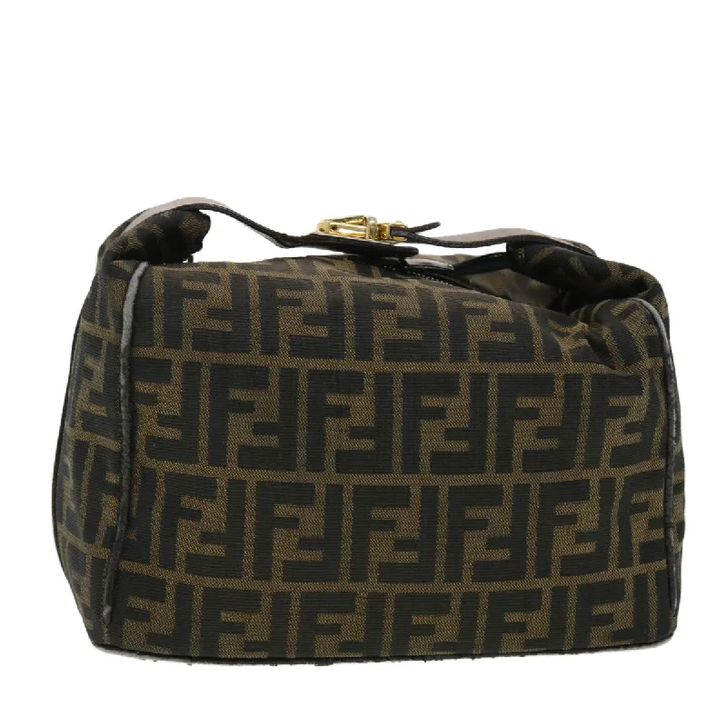 Fendi Sunshine Shopper bags with a structured silhouette and a magnetic - snap closureFENDI Vanity Zucca Canvas Cosmetic Pouch Black Brown  40323