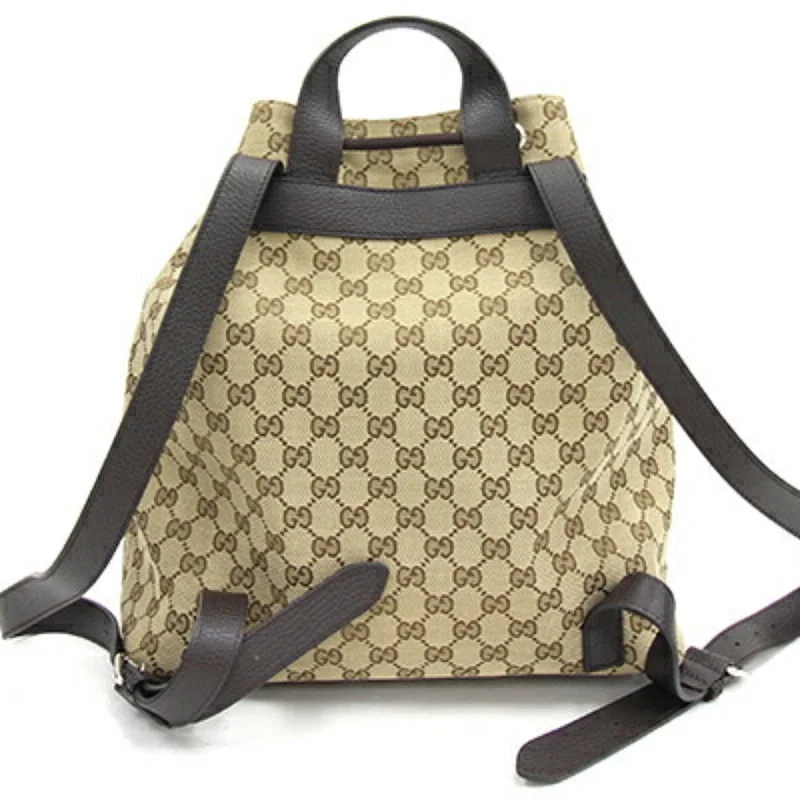 Gucci tote bags for women with a printed Gucci logoGUCCI Backpack GG Canvas 449175 Beige Leather Men Women