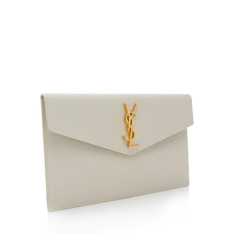 Saint Laurent Grain de Poudre Monogram Uptown Clutch GH35TG