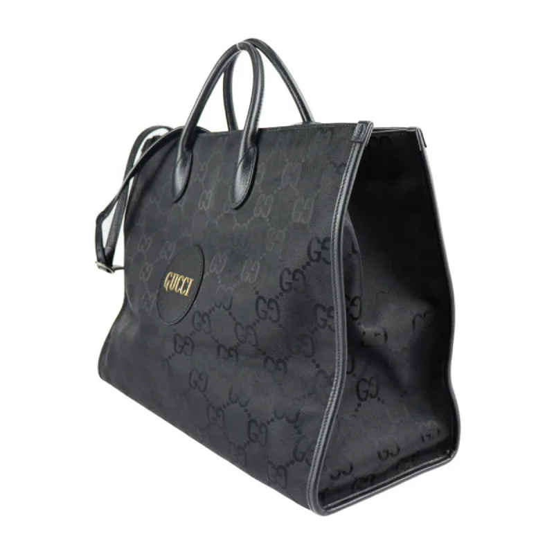 Women Gucci Sylvie bags with a monogram - embossed leatherGUCCI Off The Grid Tote Bag 630353 GG Nylon x Leather Black 2WAY Shoulder