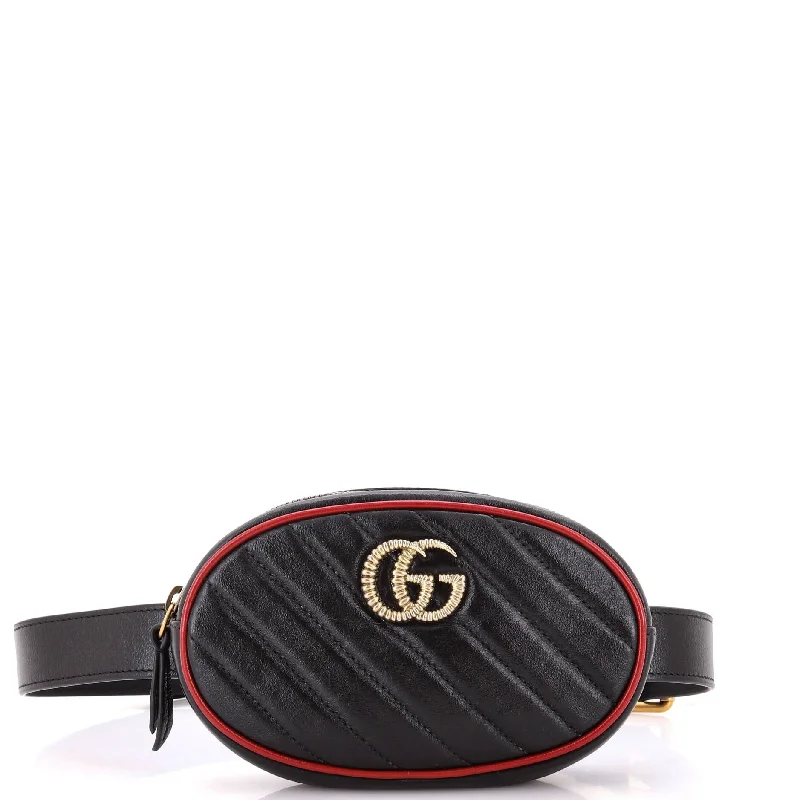 GG Marmont Belt Bag Diagonal Quilted Leather