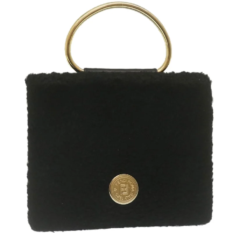 Fendi crossbody bags with a detachable coin purse for added functionality and convenienceFENDI Wool Hand Bag Black  29346