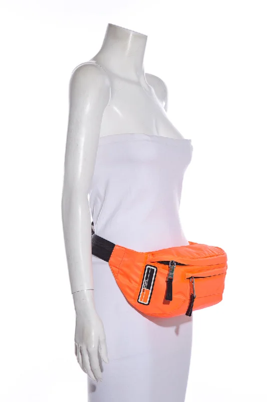 Prada Neon Orange Technical Front Fanny Pack