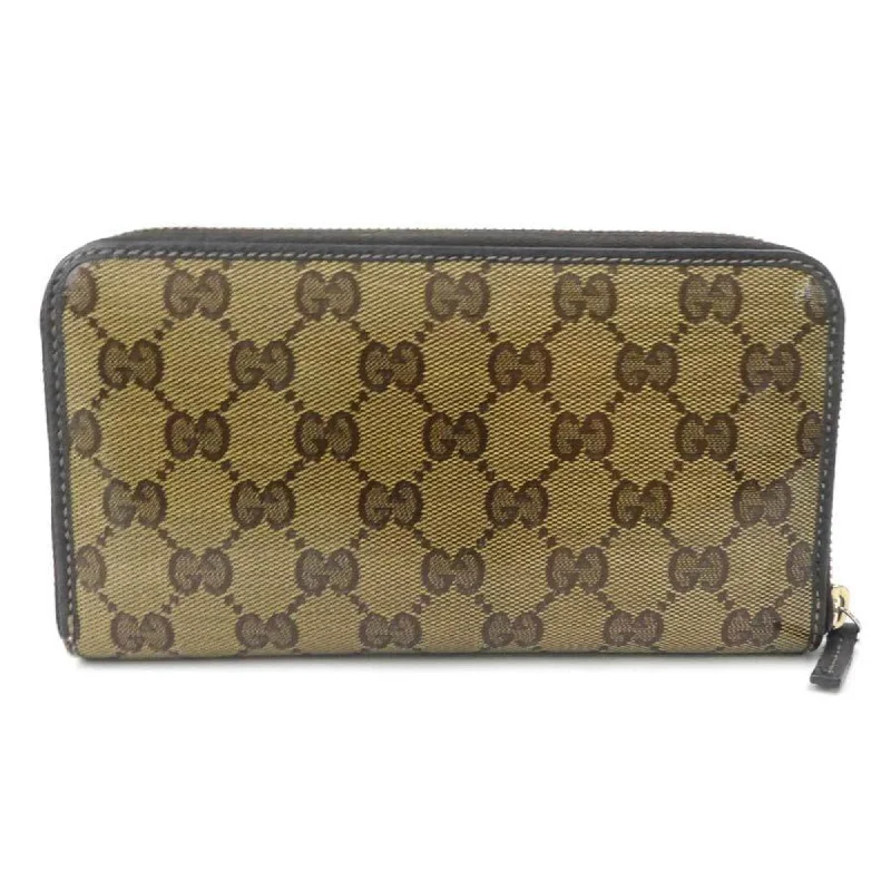 Gucci Marmont bags for women with a contrast - colored interiorGUCCI round zipper long wallet/GG crystal brown unisex 363423