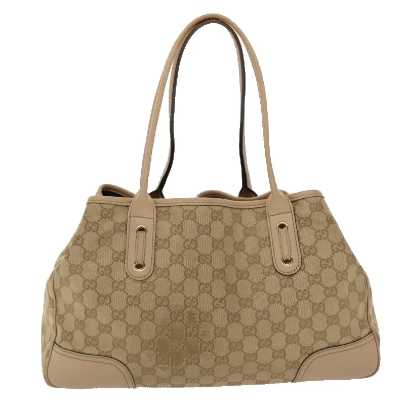 Women Gucci tote bags in GG Supreme canvas for a branded feelGUCCI GG Canvas Tote Bag Leather Beige 163805  am4729