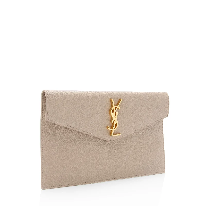 Saint Laurent Grain de Poudre Monogram Uptown Envelope Clutch jXfAtG