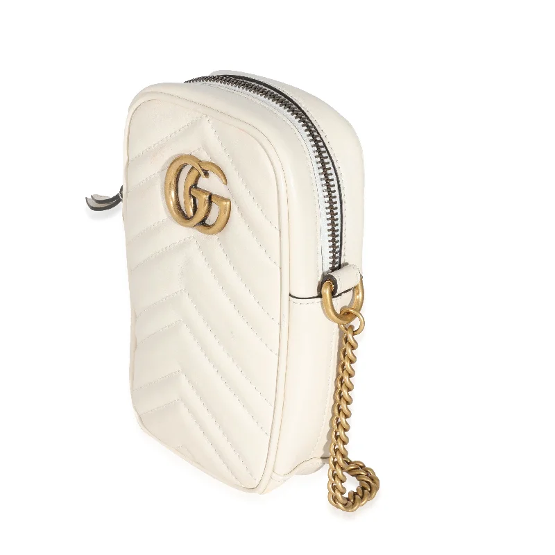 Gucci Marmont bags for women with quilted leather exteriorsGucci GG Cream Matelassé Marmont Mini Bag