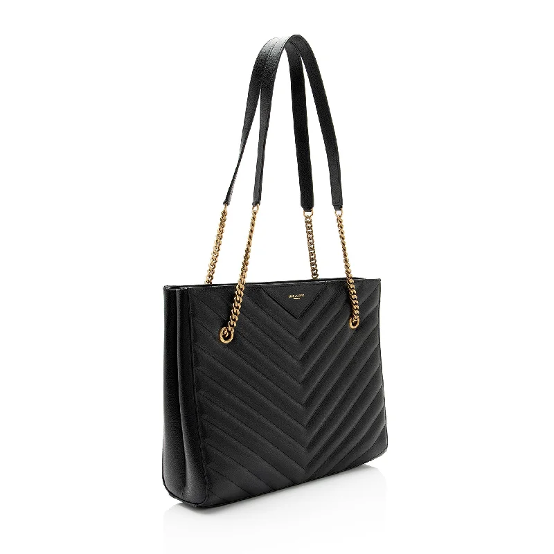 Saint Laurent Matelasse Chevron Grain de Poudre Tribeca Medium Tote OUYeug