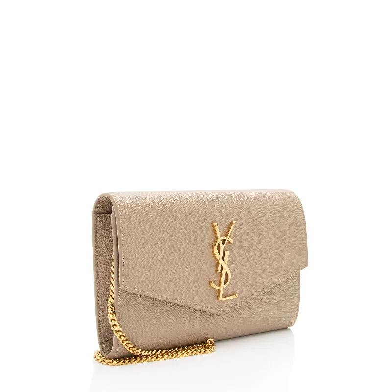 Saint Laurent Grain De Poudre Monogram Uptown Chain Wallet wooMCi