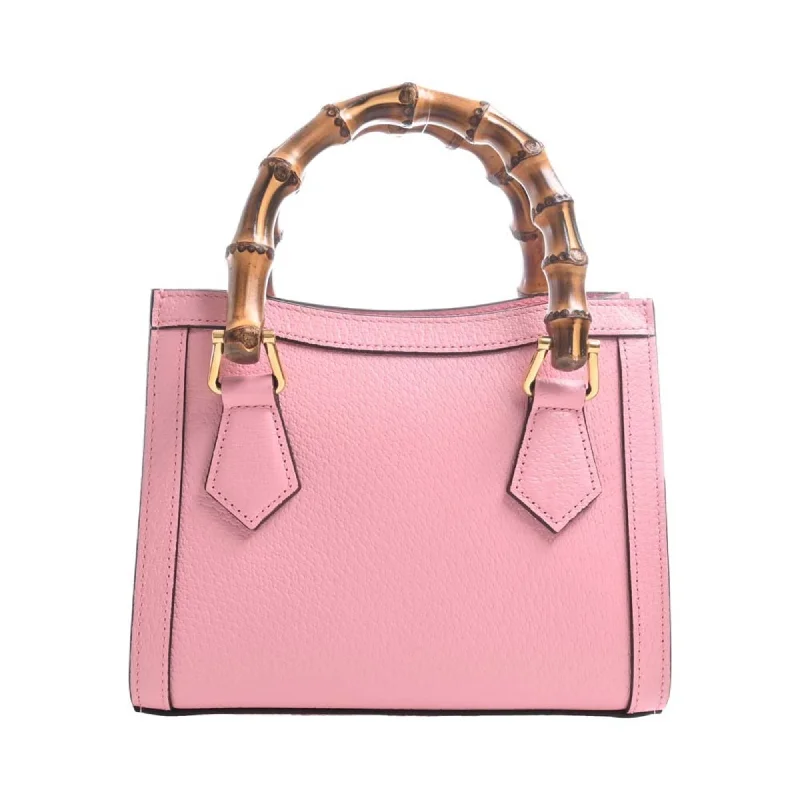 Women Gucci Sylvie bags with a crystal - embellished web stripeGUCCI Bamboo Leather Double G Diana 3WAY Tote Bag 702732 Pink Ladies