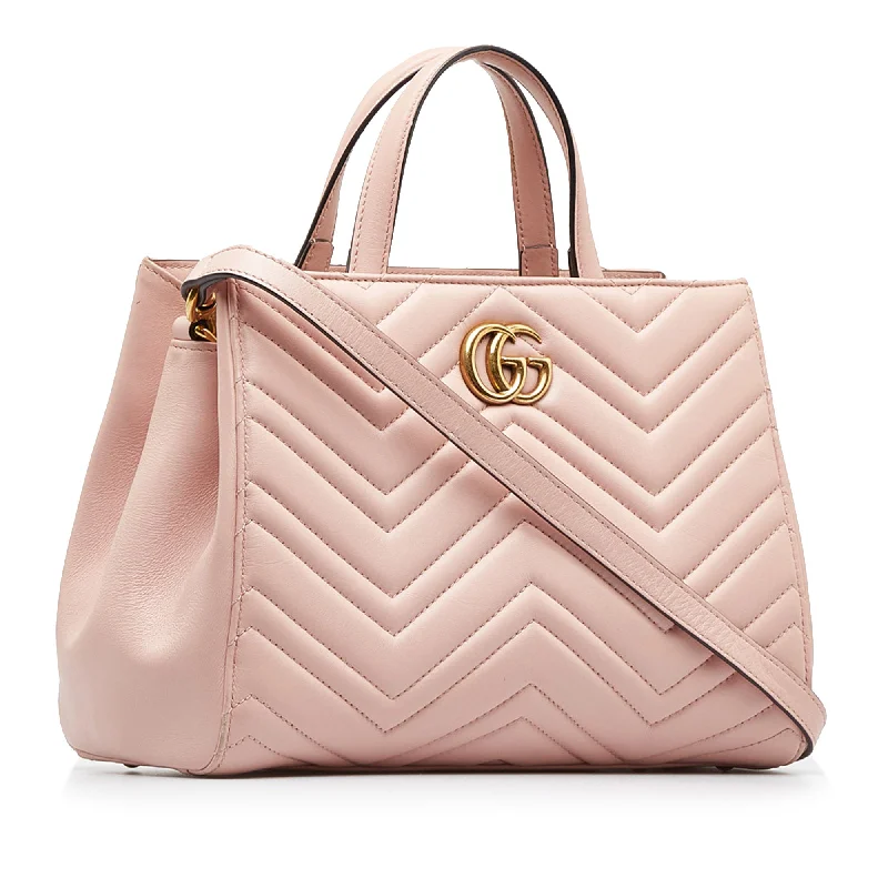 Ladies Gucci shoulder bags with a wide - width strapGUCCI Medium GG Marmont Matelasse Tote Satchel