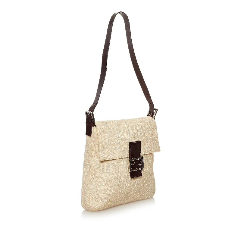 Fendi bags with a magnetic - closure card holder inside for easy access to cardsFendi Zucca Canvas Shoulder Bag (SHG-34841)