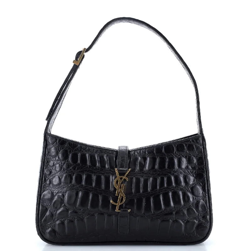 Le 5 a 7 Hobo Crocodile Embossed Leather Small