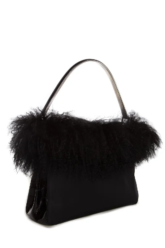 Prada Black Fur Handle Bag