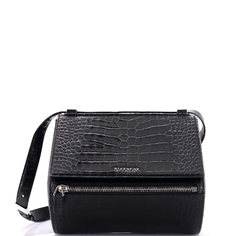 Pandora Box Bag Crocodile Embossed Leather Medium