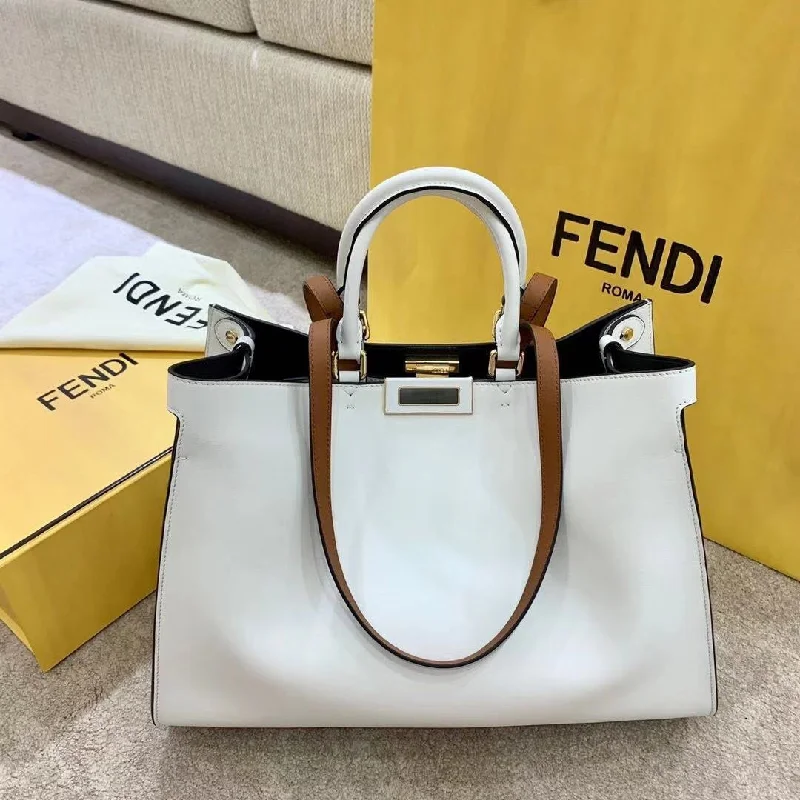 Ladies Fendi Peekaboo bags with a hand - carved leather detail for a unique and artisanal touchLuxury  Bags Fendi 047