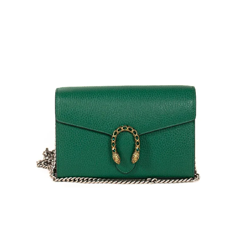 Ladies Gucci handbags with a detachable coin purse insideGucci Dionysus Mini Leather Chain Bag