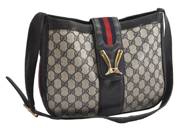 Ladies Gucci Dionysus bags in a pastel colorAuthentic GUCCI Sherry Line Shoulder Bag Purse GG PVC Leather Navy Blue 1821K