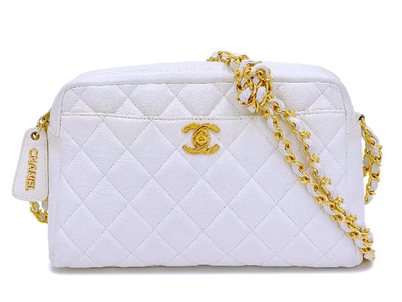 Chanel Colorful Handbag for Spring OutfitsChanel 1996 Vintage White Caviar Classic Camera Bag 24k GHW