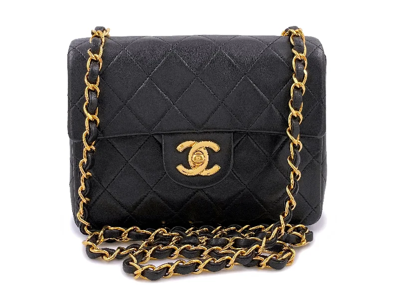 Chanel Classic Flap Bag for Evening PartyChanel Vintage Black Square Mini Flap Bag 24k GHW